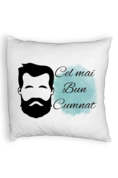 BEKZ Perna Decorativa Fluffy, pentru Cumnat 1, 40x40 cm, Alba, Husa Detasabila, Burduf