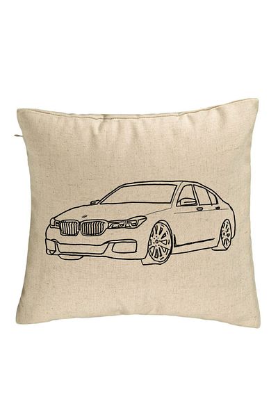BEKZ Perna Decorativa, Model BMW Lover, 40x40 cm, Bej, Husa Detasabila, Burduf