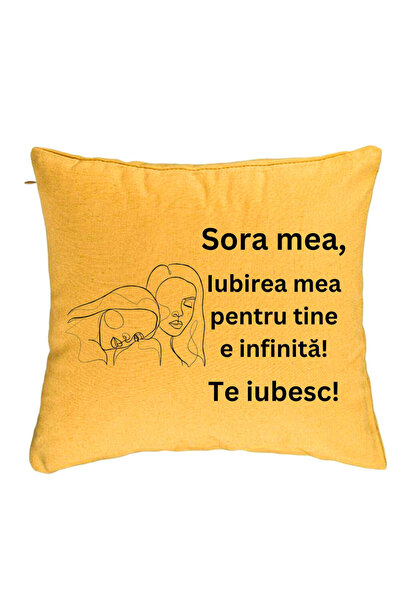 BEKZ Față de pernă My Sister 7, 40x40 cm, galbenă