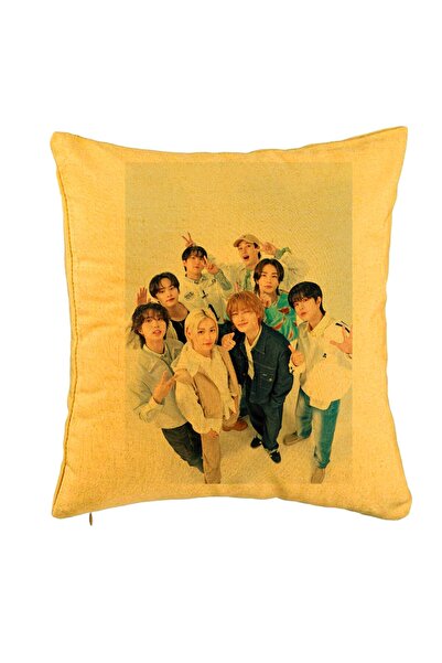 BEKZ Διακοσμητικό μαξιλάρι, Stray Kids 9, 40x40 εκ., Κίτρινο, Αφαιρούμενο κάλ...