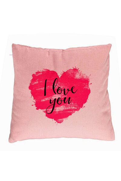 BEKZ Față de pernă, model Te iubesc, 40x40 cm, roz
