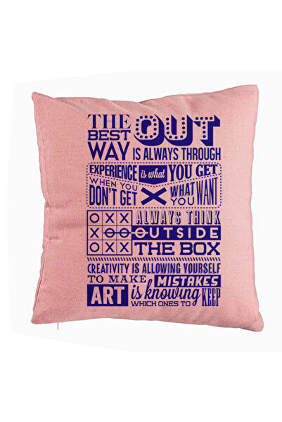 BEKZ Perna Decorativa, Model Classic Quotes, 40x40 cm, Roz, Husa Detasabila, ...