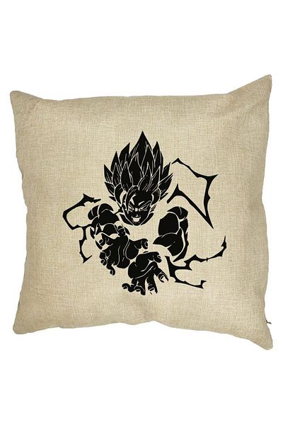 BEKZ Perna Decorativa cu Dragonball Goku Black, 40x40 cm, Husa Detasabila, Burduf