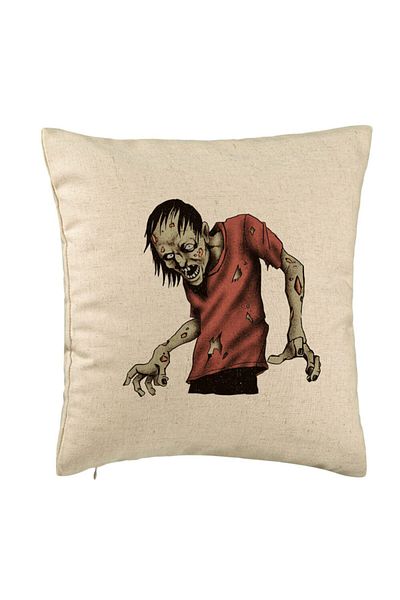 BEKZ Față de pernă cu motiv Halloween zombie 1, 40x40 cm, bej