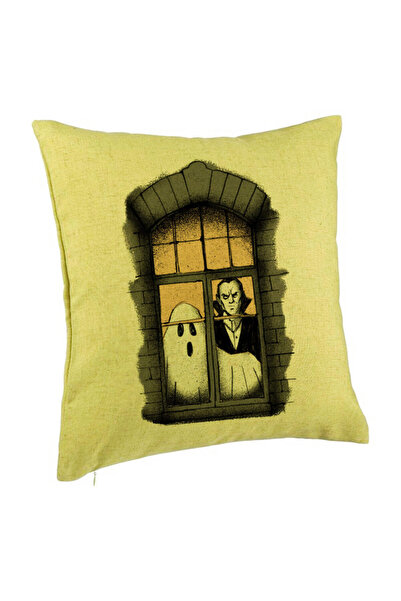 BEKZ Față de pernă cu fantome și vampiri de Halloween, 40x40 cm, verde