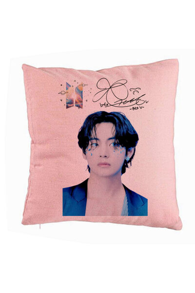 BEKZ Perna Decorativa BTS Army Colorat, 40x40 cm, Roz, Husa Detasabila, Burduf