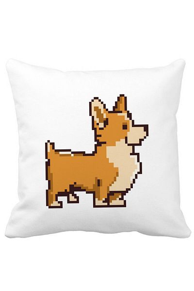 BEKZ Perna Decorativa Doggie, 40x40 cm, Alba, Mata, Husa Detasabila, Burduf