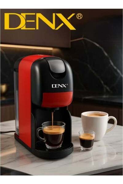 Denx 3-in-1 Capsule Coffee Maker DX3416 – 20 Bar Pressure, 1400W Power, 1L Tank, Auto Shut-Off