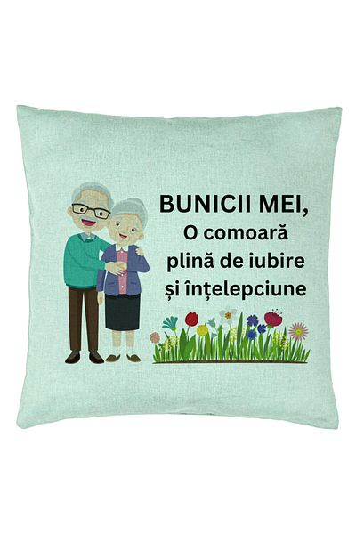 BEKZ Față de pernă pentru 4 bunici, 40x40 cm, verde mentă