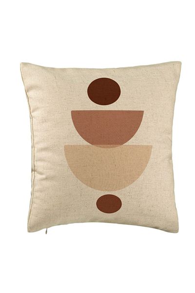 BEKZ Perna Decorativa, Model cu Model Abstract Creativ 2, 40x40 cm, Bej, Husa Detasabila, Burduf