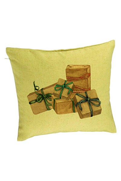 BEKZ Față de pernă cu tematică de Crăciun, cadouri, 40x40 cm, verde