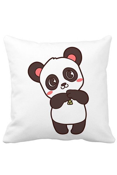 BEKZ Panda Bear Pillowcase, 40x40 Cm, White, Matte