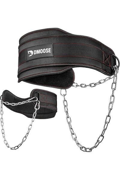 Generic DMoose Dip Belt for Weightlifting, Weight Belt with Chain for Pullup, Gym Lifting Belt for Powerlift