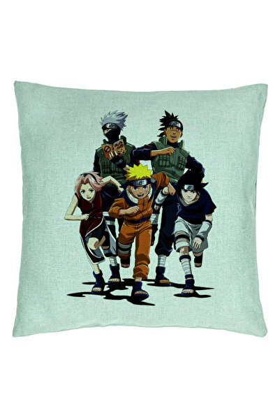 BEKZ Perna Decorativa cu Naruto team, 40x40 cm, Verde Menta, Husa Detasabila,...