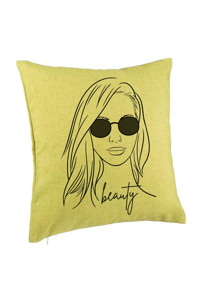 BEKZ Perna Decorativa, Model Beauty life, 40x40 cm, Verde, Husa Detasabila, B...