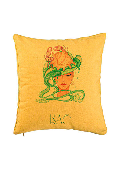BEKZ Față de pernă, model zodiacal, 40x40 cm, galbenă