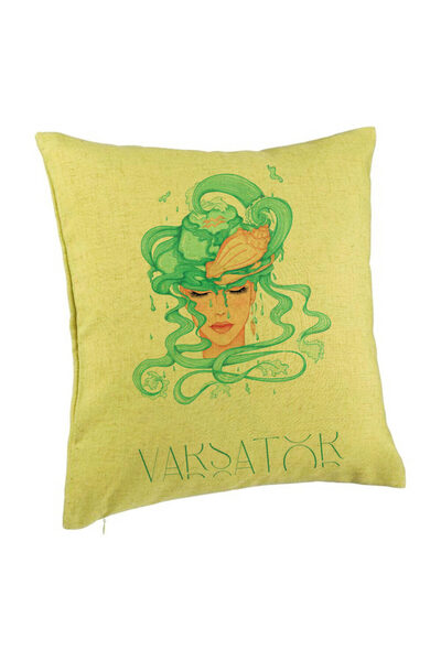 BEKZ Perna Decorativa, Model Zodia Varsator, 40x40 cm, Verde, Husa Detasabila...