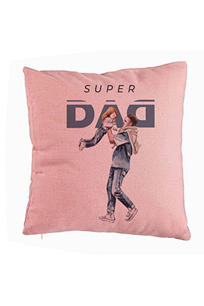 BEKZ Față de pernă, model Super Dad, 40x40 cm, roz