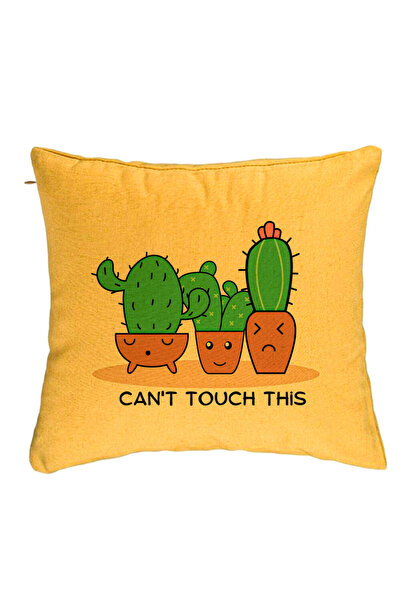 BEKZ Față de pernă, Cactus Can't Touch This Pattern, 40x40 cm, galben