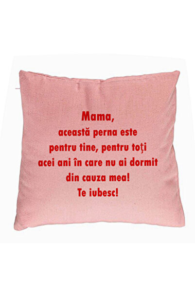BEKZ Față de pernă, model pentru mama te iubesc 3, 40x40 cm, roz