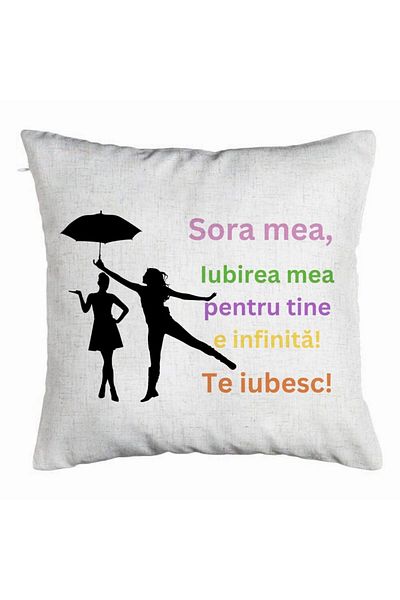 BEKZ Decorative Pillow with Fringes My Sister 3, 45x45 cm, With zipper