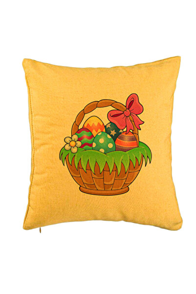 BEKZ Perna Decorativa, Model Cos Pascal, 40x40 cm, Galben, Husa Detasabila, B...