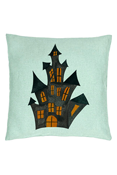 BEKZ Față de pernă cu motiv de Halloween 6, 40x40 cm, verde mentă