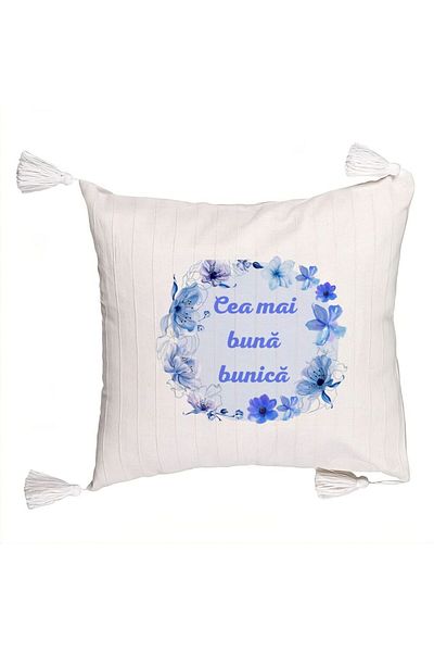 BEKZ Decorative Pillow with Fringes for Grandma 15, 45x45 cm, With zipper