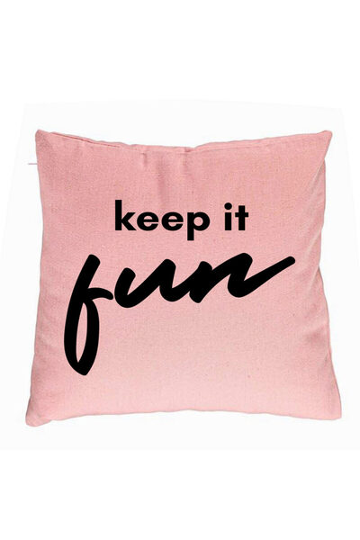 BEKZ Perna Decorativa, Model Keep it Fun, 40x40 cm, Roz, Husa Detasabila, Burduf