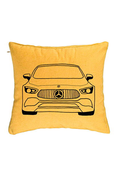 BEKZ Perna Decorativa, Model Hey Mercedes, 40x40 cm, Galben, Husa Detasabila,...