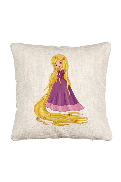 BEKZ Fata de perna Canapea, Model Printesa Rochie Mov, 40x40 cm, Cu fermoar