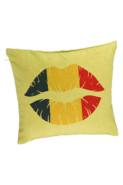 BEKZ Perna Decorativa, Model Romanian Kiss, 40x40 cm, Verde, Husa Detasabila,...