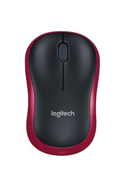 logitech ماوس M185 بصري لاسلكي بدقة 1000 نقطة في البوصة (تردد لاسلكي 2.4 جيجاهرتز) أحمر
