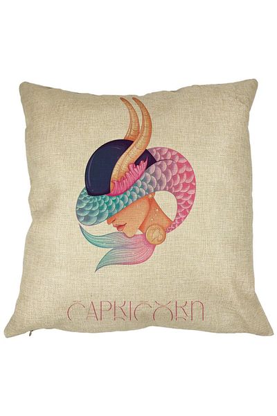 BEKZ Perna Decorativa, Zodia Capricorn, 40x40 cm, Husa Detasabila, Burduf