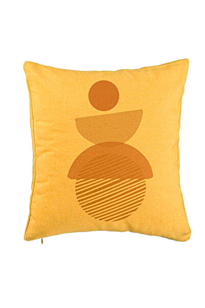 BEKZ Față de pernă, model cu model abstract creativ 1, 40x40 cm, galben