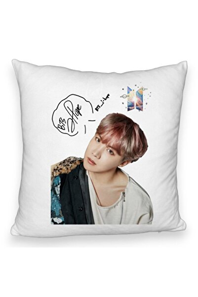 BEKZ Perna Decorativa Fluffy BTS J-hope, 40x40 cm, Husa Detasabila, Burduf