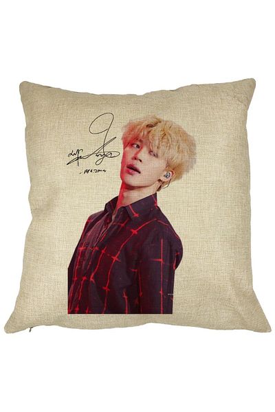BEKZ Perna Decorativa BTS Jimin 2, 40x40 cm, Husa Detasabila, Burduf
