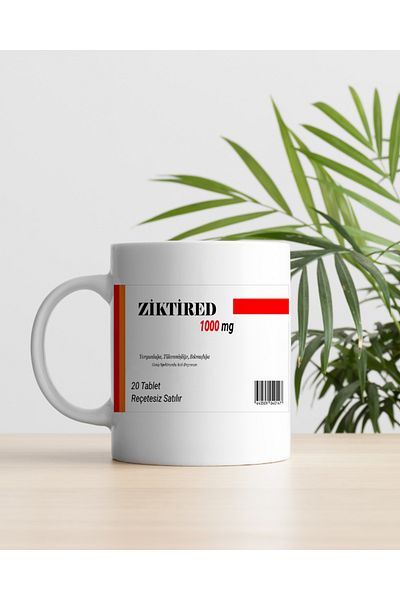DİLAHOME Ziktired Medicine Printed Mug - Funny Written Mug