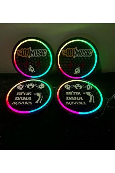 TREND Özel Üretim Tasarımlı 20Cm Adet Pixel Kayar Ledli 358 Modlu 20Cm Midrange Kapağı 4 adet + KUMANDALI