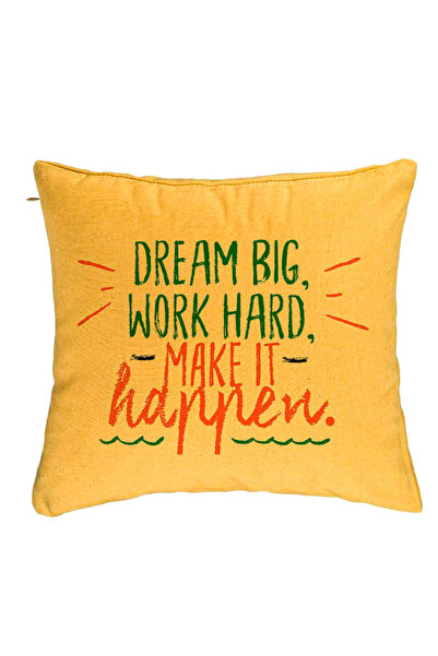 BEKZ Perna Decorativa, Model Dream Big Work Hard Make it Happen, 40x40 cm, Ga...