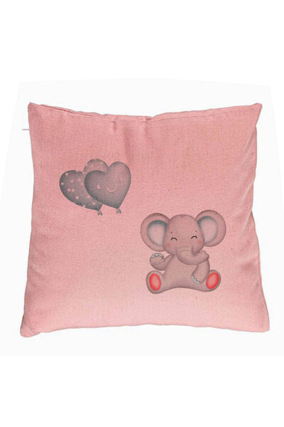 BEKZ Față de pernă, model cu baloane în formă de elefant și inimă, 40x40 cm, ...