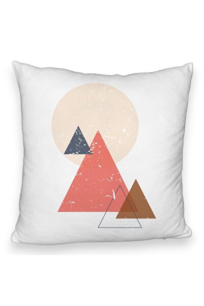 BEKZ Față de pernă pufoasă, model abstract cu forme geometrice 4, multicoloră...