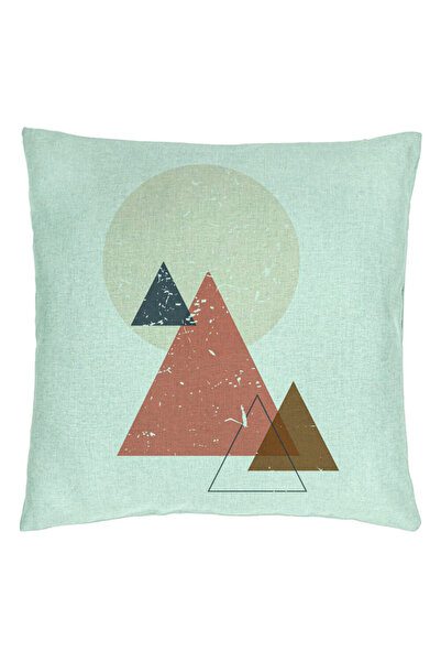 BEKZ Pernă decorativă, model cu 4 forme geometrice abstracte, multicoloră, 40x40 cm, verde mentă, detașabilă