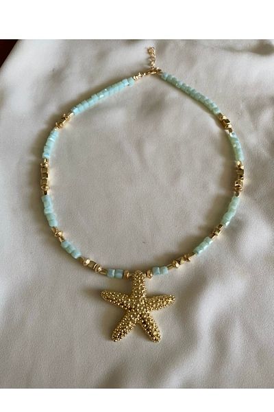gaila design Starfish Water Green Necklace