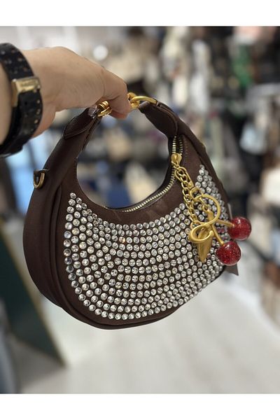 lucky horse Charm Crossbody Bag with Stones and Hand and Shoulder Strap