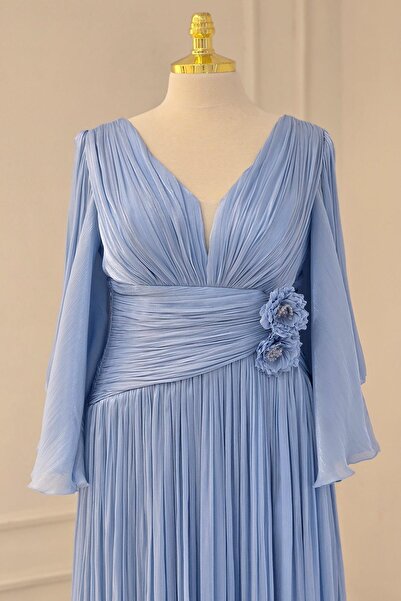 Yonca Moda Evi BEBE MAVİSİ Jan Jan Şifon Abiye 4063