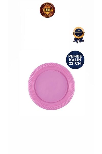 figanlar ambalaj 1St Quality 100-Piece Hard Plastic Party Serving Plate (Thick) 22cm Pink