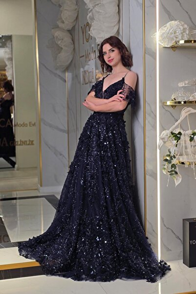 Yonca Moda Evi Lacivert Yonca Nişanlık 8570-1