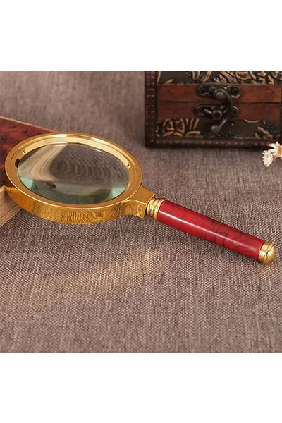TAREZ Mg-80 Gold Decorative Handheld Magnifier 10X Magnification 80mm