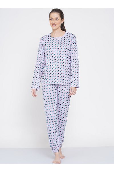LAUREN SMITH Women's Pajama Set Long Sleeve Top with pants 2 Piece Sleepwear Cotton Ladies Soft Pjs Lounge Set